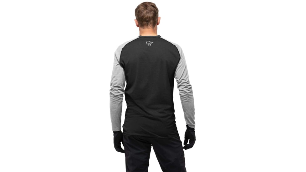 Norrona Fjora Equaliser Lightweight Long Sleeve - Mens, Caviar Black/Light Grey, Large, 2222-18 7782 L