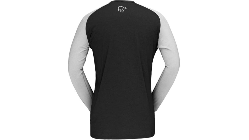 Norrona Fjora Equaliser Lightweight Long Sleeve - Mens, Caviar Black/Light Grey, Large, 2222-18 7782 L