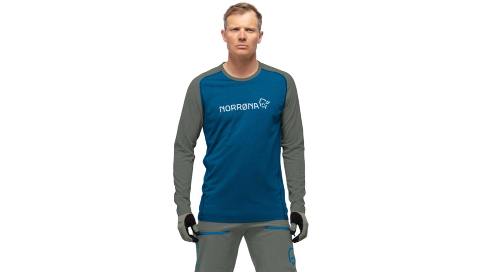 Norrona Fjora Equaliser Lightweight Long Sleeve - Mens, Mykonos Blue/Castor Grey, Extra Large, 2222-18 6010 XL