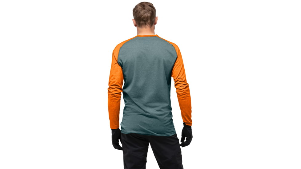 Norrona Fjora Equaliser Lightweight Long Sleeve - Mens, North Atlantic/Orange Popsicle, Extra Large, 7042698471833