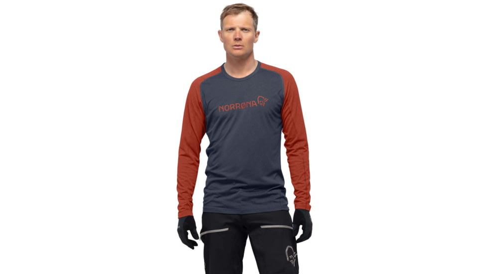 Norrona Fjora Equaliser Lightweight Long Sleeve - Mens, Rooibos Tea/Indigo Night, Large, 2222-18 5511 L
