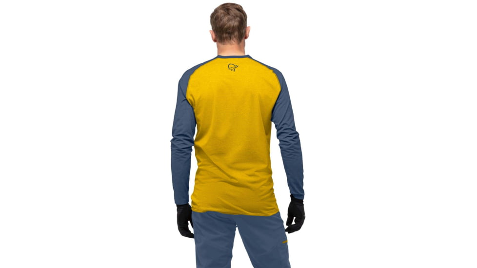 Norrona Fjora Equaliser Lightweight Long Sleeve - Mens, Sulphur/Vintage Indigo, Large, 2222-18 5012 L
