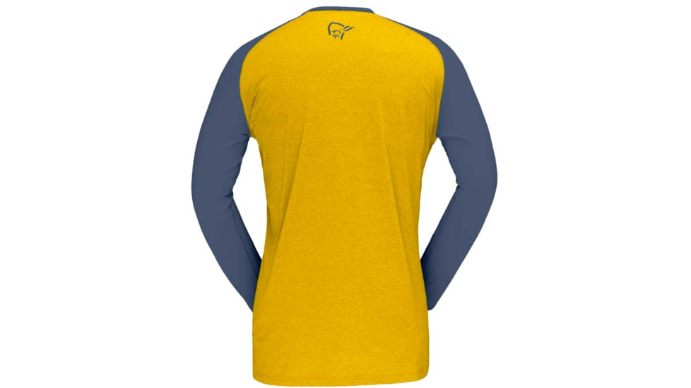 Norrona Fjora Equaliser Lightweight Long Sleeve - Mens, Sulphur/Vintage Indigo, Large, 2222-18 5012 L