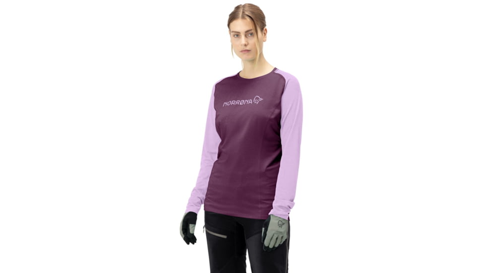 Norrona Fjora Equaliser Lightweight Long Sleeve Shirt - Womens, Dark Purple/Violet Tulle, Small, 7042698472007