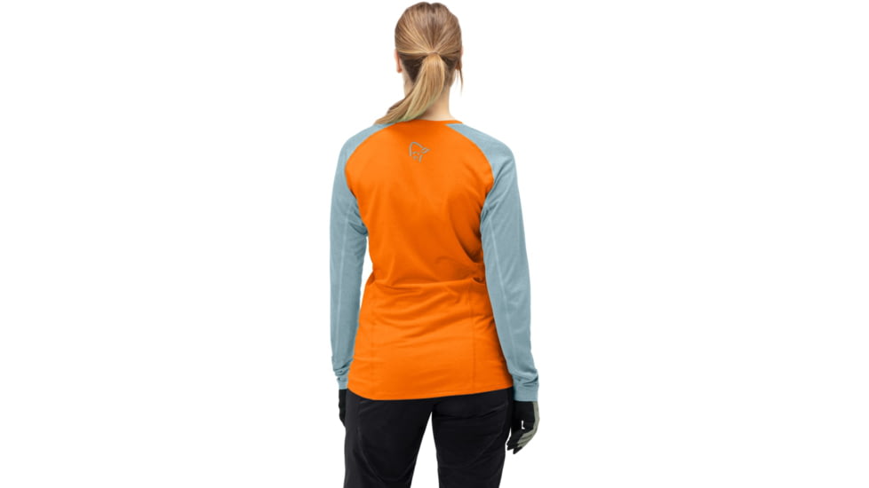 Norrona Fjora Equaliser Lightweight Long Sleeve Shirt - Womens, Orange Popsicle/Tourmaline, Small, 7042698471956