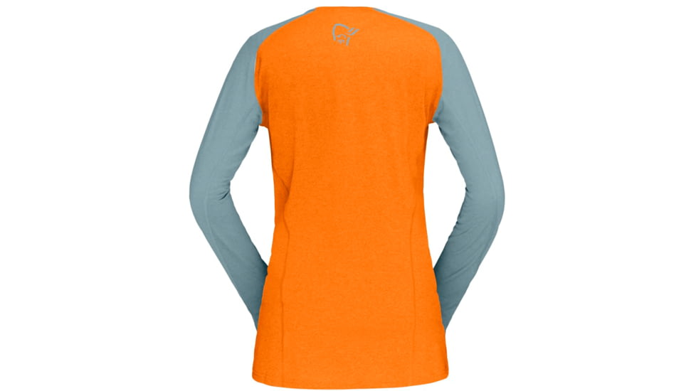 Norrona Fjora Equaliser Lightweight Long Sleeve Shirt - Womens, Orange Popsicle/Tourmaline, Small, 7042698471956