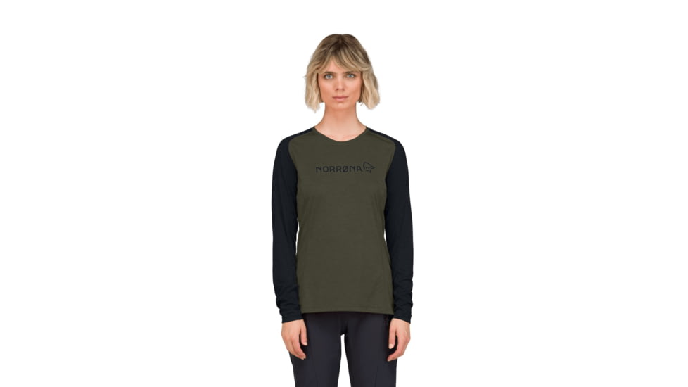 Norrona Fjora Equaliser Lightweight Long Sleeve Top - Womens, Olive Night, Large, 2234-25-3301-L