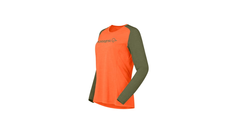 Norrona Fjora Equaliser Lightweight Long Sleeve Top - Womens, Orange Alert, Small, 2234-25-5620-S