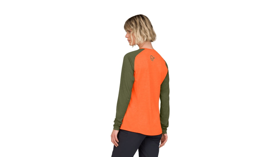 Norrona Fjora Equaliser Lightweight Long Sleeve Top - Womens, Orange Alert, Small, 2234-25-5620-S