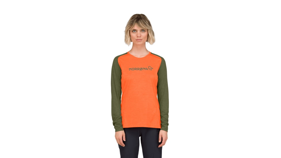 Norrona Fjora Equaliser Lightweight Long Sleeve Top - Womens, Orange Alert, Small, 2234-25-5620-S
