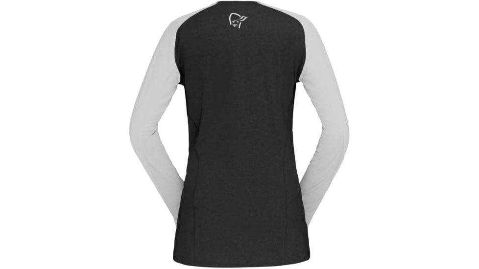 Norrona Fjora Equaliser Lightweight Long Sleeve - Womens, Caviar Black/Light Grey, Small, 2228-18 7782 S
