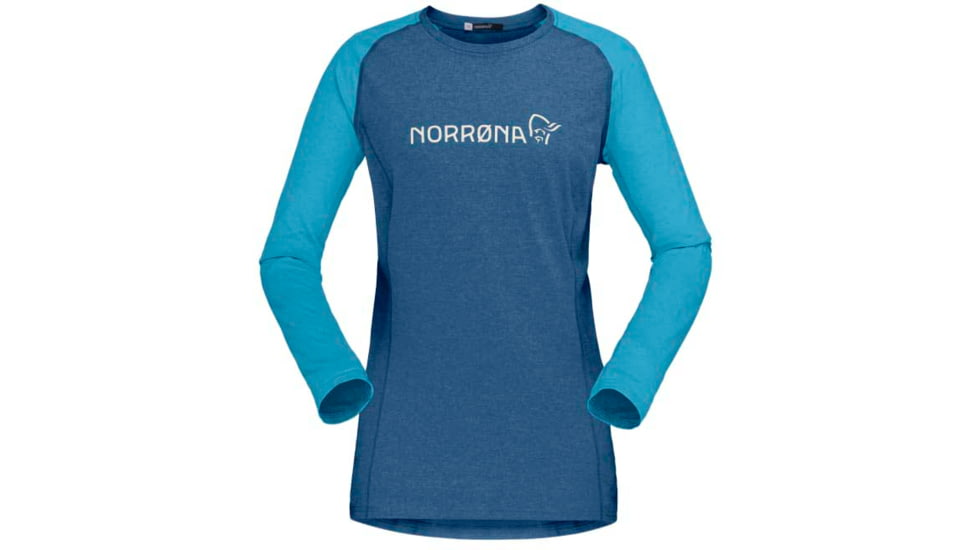 Norrona Fjora Equaliser Lightweight Long Sleeve - Womens, Mykonos Blue/Aquarius, Large, 2228-18 6011 L