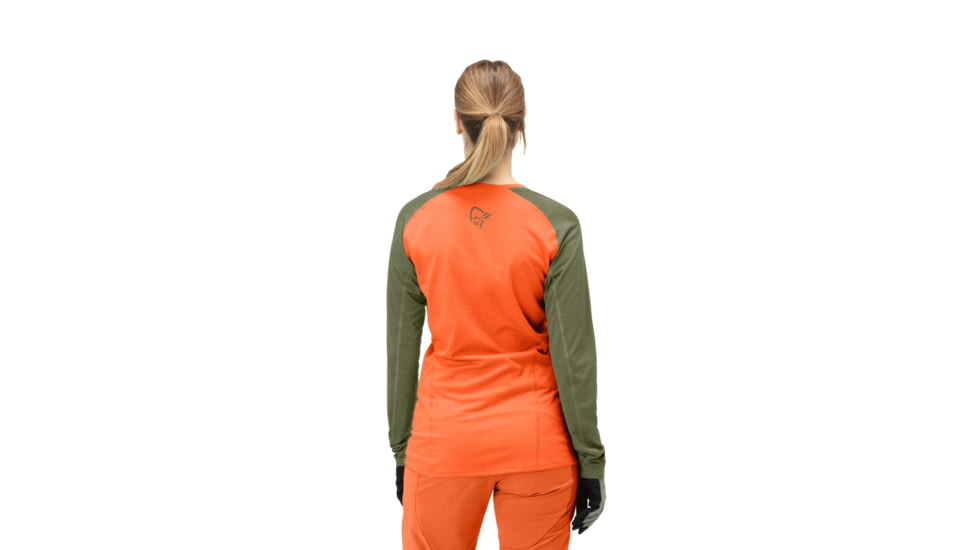 Norrona Fjora Equaliser Lightweight Long Sleeve - Womens, Orange Alert, Medium, 2228-18-5620-M