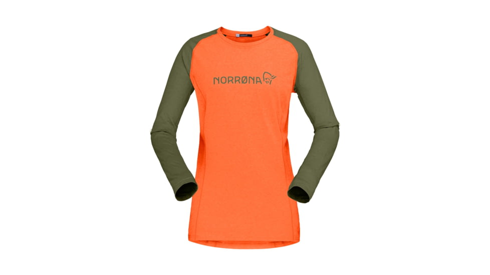 Norrona Fjora Equaliser Lightweight Long Sleeve - Womens, Orange Alert, Medium, 2228-18-5620-M
