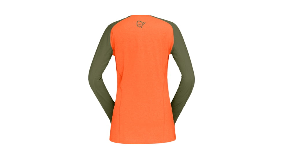 Norrona Fjora Equaliser Lightweight Long Sleeve - Womens, Orange Alert, Medium, 2228-18-5620-M
