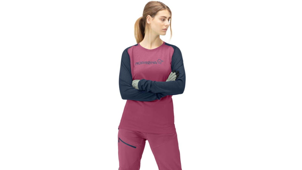 Norrona Fjora Equaliser Lightweight Long Sleeve - Womens, Violet Quartz/Indigo Night, Extra Small, 2228-18 6746 XS