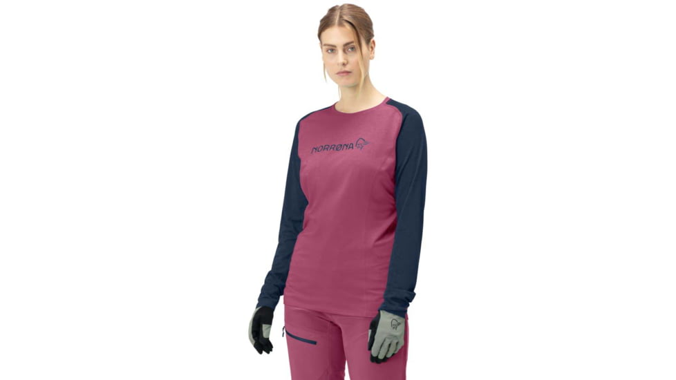 Norrona Fjora Equaliser Lightweight Long Sleeve - Womens, Violet Quartz/Indigo Night, Extra Small, 2228-18 6746 XS