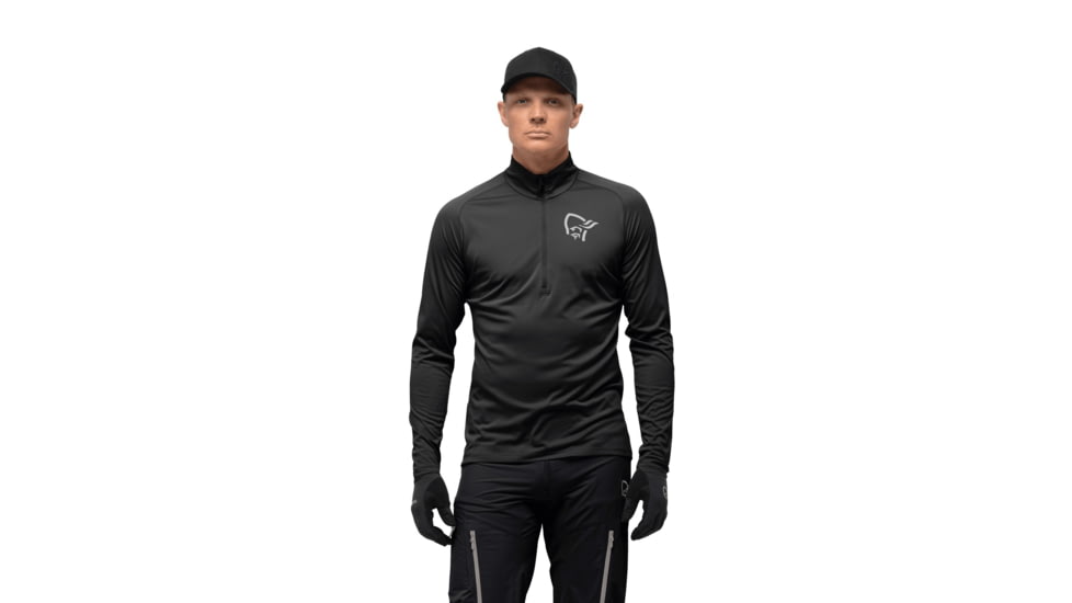 Norrona Fjora Equaliser Long Sleeve Zip Top - Mens, Caviar, Medium, 2214-21-7718-M