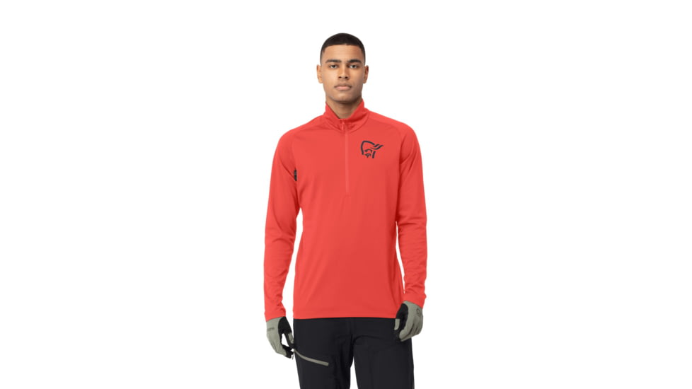 Norrona Fjora Equaliser Long Sleeve Zip Top - Mens, Paprika, Medium, 2214-21-1107-M