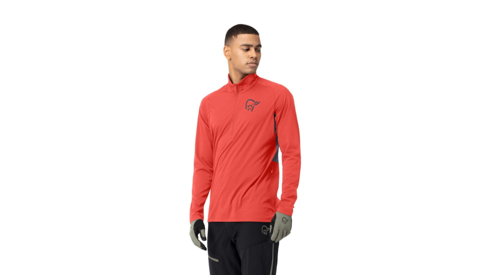 Norrona Fjora Equaliser Long Sleeve Zip Top - Mens, Paprika, Medium, 2214-21-1107-M