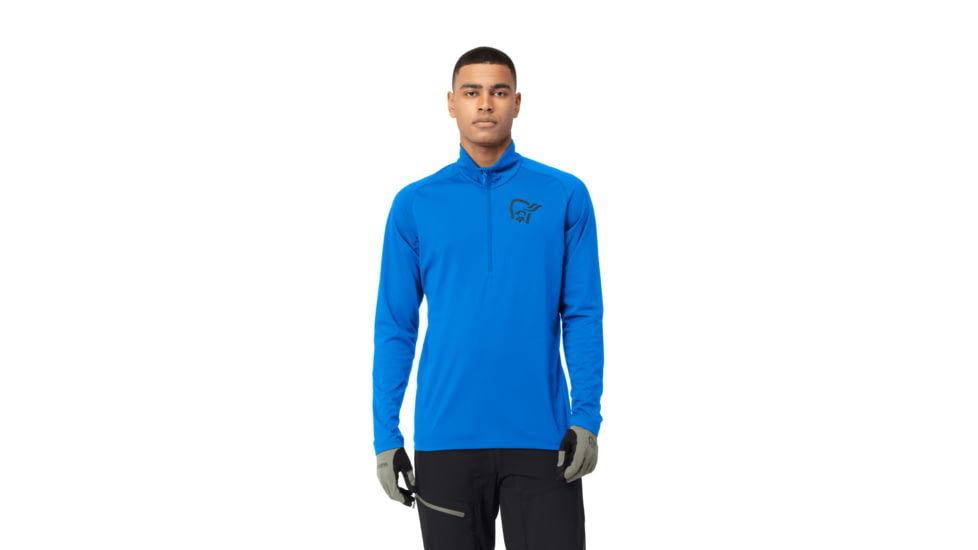 Norrona Fjora Equaliser Long Sleeve Zip Top - Mens, Skydiver, Large, 2214-21-2336-L