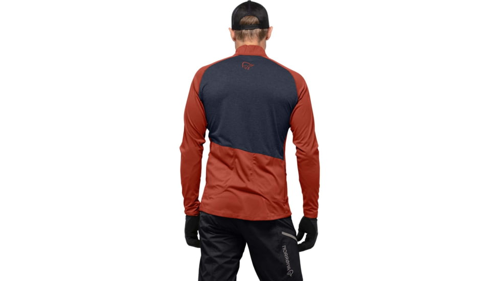 Norrona Fjora Equaliser Zip Top Long Sleeve - Mens, Rooibos Tea/Indigo Night, Extra Large, 2214-21 5511 XL