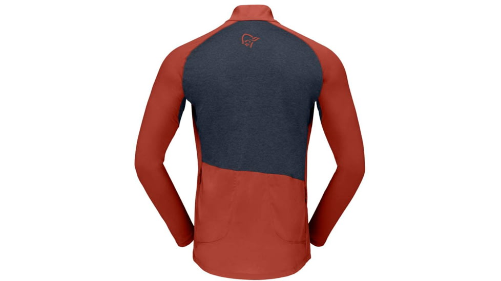 Norrona Fjora Equaliser Zip Top Long Sleeve - Mens, Rooibos Tea/Indigo Night, Extra Large, 2214-21 5511 XL