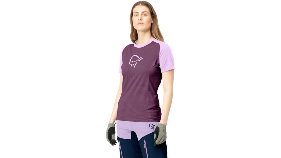 Norrona Fjora Wool T-Shirt - Womens, Dark Purple/Violet Tulle, Extra Small, 7042698461612