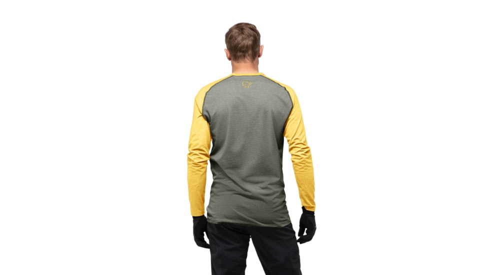 Norrona Fjr Equaliser Lightweight Long Sleeve - Mens, Olive Night/Lemon Chrome, Small, 7042698437310
