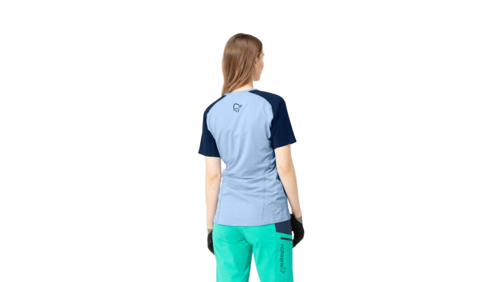 Norrona Fjr Equaliser Lightweight T-Shirt - Womens, Serenity/Indigo Night, Extra Small, 7042698398185