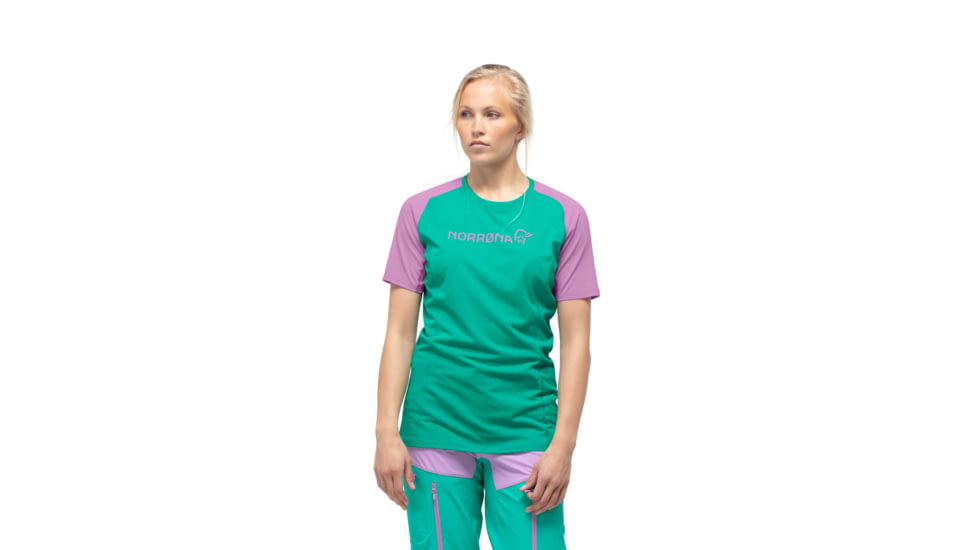 Norrona Fjr Equaliser Lightweight T-Shirt - Womens, Violet Tuille/Arcadia, Small, 7042698437471