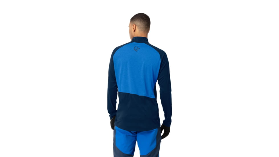 Norrona Fjr Equaliser Long Sleeve Zip Top - Mens, Indigo Night/Olympian Blue, Extra Large, 7042698425454