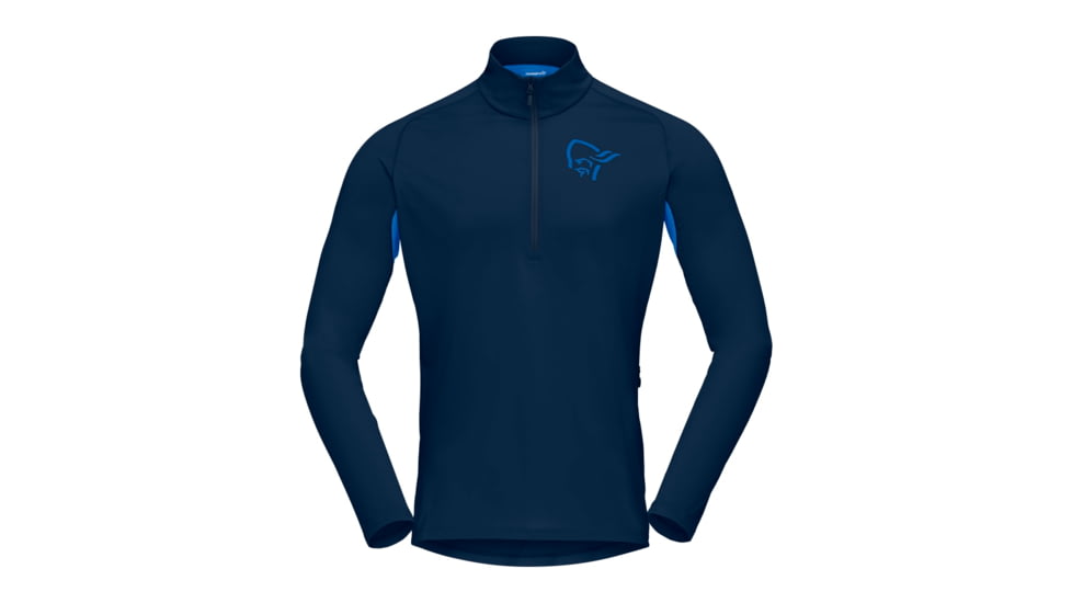 Norrona Fjr Equaliser Long Sleeve Zip Top - Mens, Indigo Night/Olympian Blue, Extra Large, 7042698425454