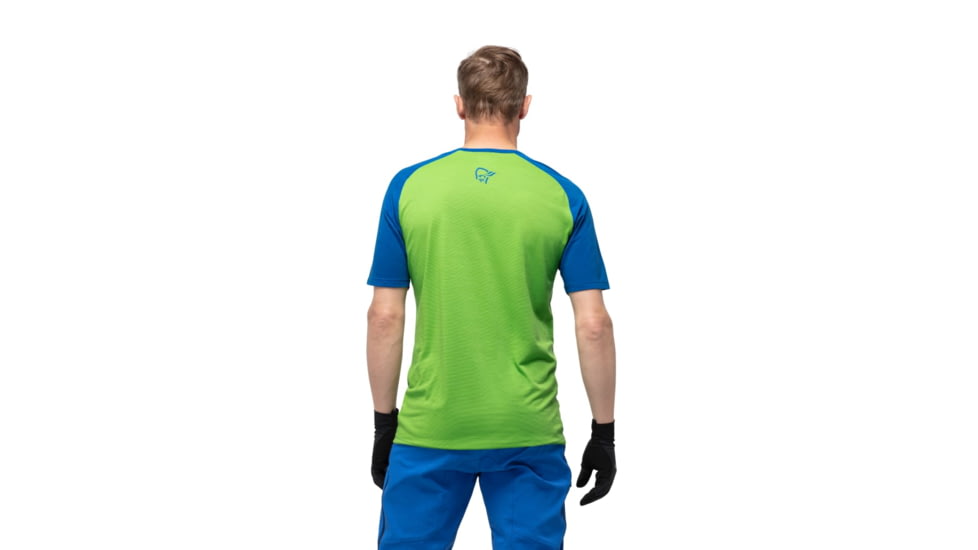 Norrona Fjr Wool T-Shirt - Mens, Indigo Night/Foliage, Medium, 7042698425553