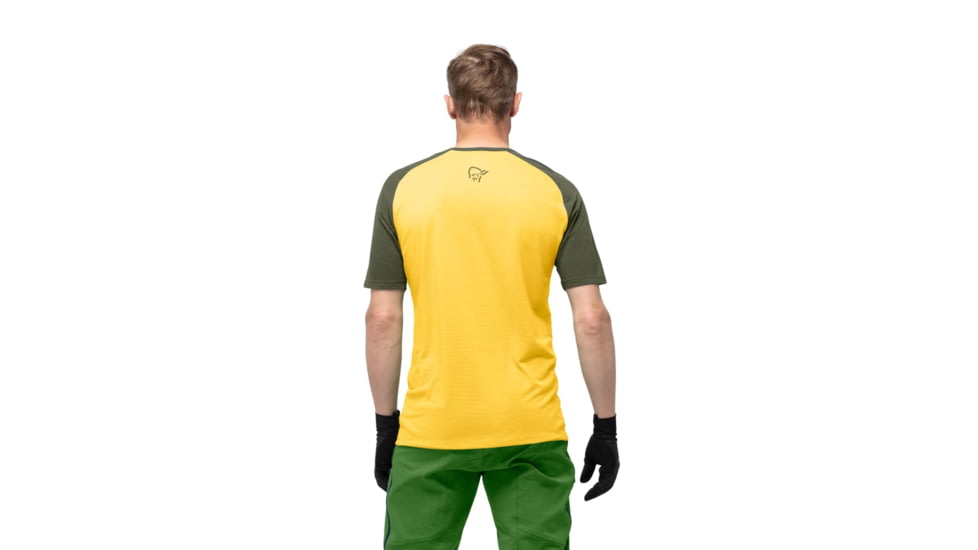 Norrona Fjr Wool T-Shirt - Mens, Treetop/Lemon Chrome, Small, 7042698425645