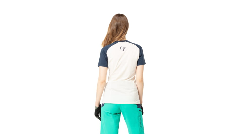 Norrona Fjr Wool T-Shirt - Womens, Arcadia/Snowdrop, Extra Small, 7042698425690
