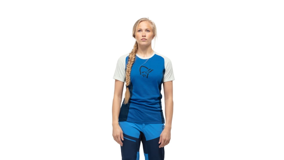 Norrona Fjr Wool T-Shirt - Womens, Campanula/Indigo Night, Extra Small, 7042698425737