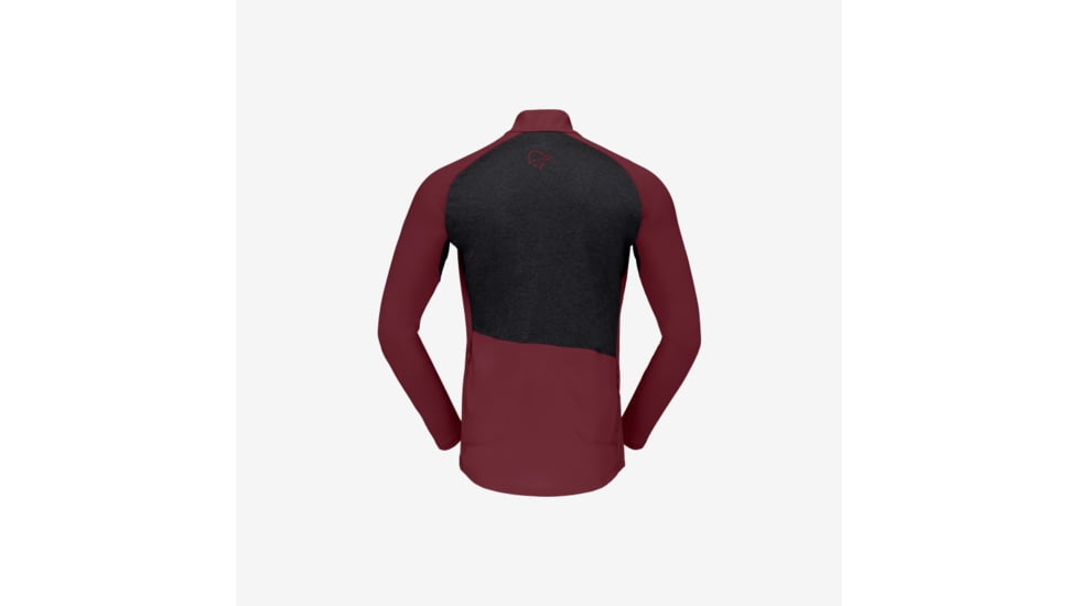 Norrona Fjra Equaliser Long Sleeve Zip Top - Mens, Tawny Port, Medium, 2214-21-1201-M