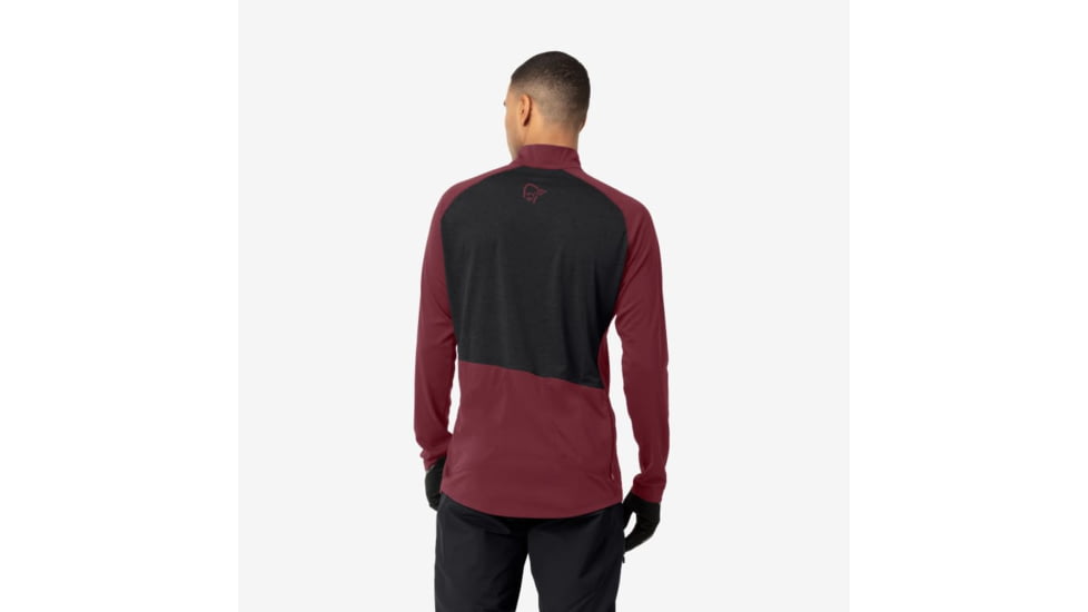 Norrona Fjra Equaliser Long Sleeve Zip Top - Mens, Tawny Port, Medium, 2214-21-1201-M
