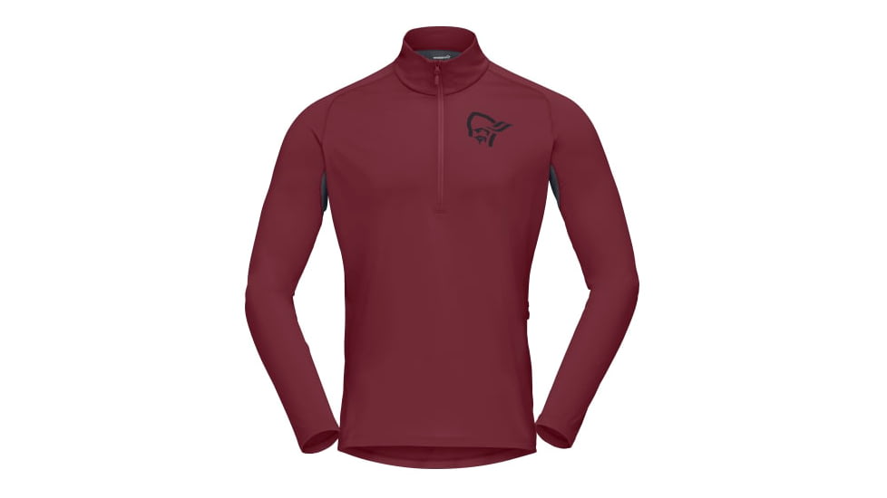Norrona Fjra Equaliser Long Sleeve Zip Top - Mens, Tawny Port, Medium, 2214-21-1201-M