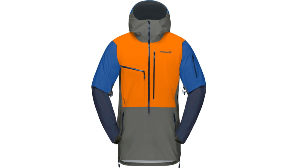 Norrona Lofoten Gore-Tex Pro Anorak - Mens, Castor Grey/Orange Popsicle, Large, 1034-20-8703-L