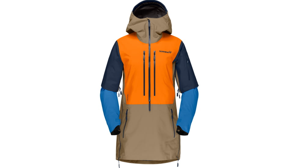 Norrona Lofoten Gore-Tex Pro Anorak - Womens, Elmwood/Orange Popsicle, Large, 1049-20-4404-L