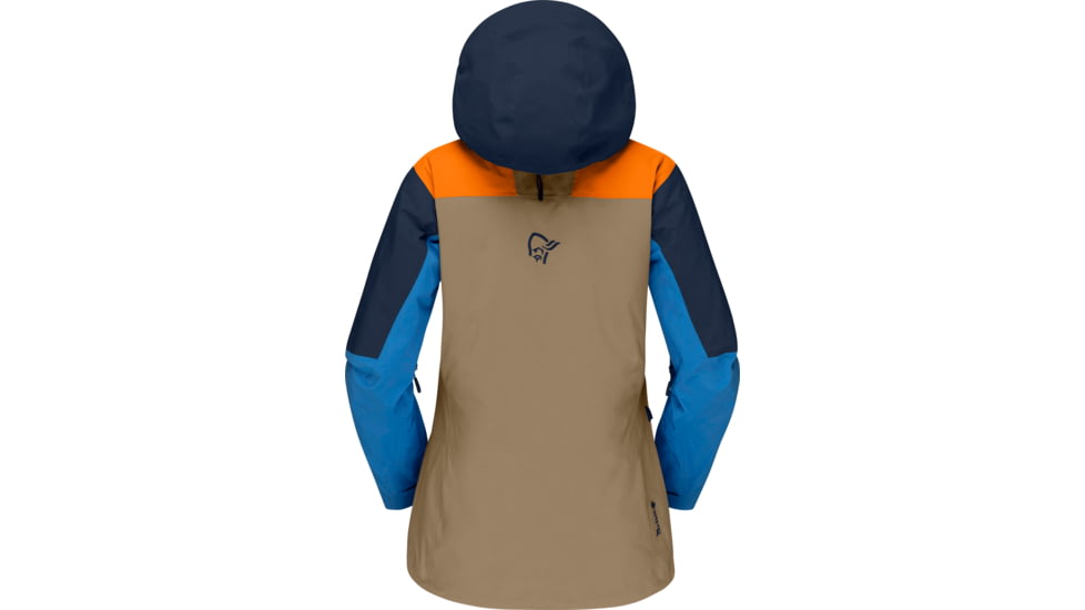 Norrona Lofoten Gore-Tex Pro Jacket - Womens, Elmwood/Orange Popsicle, Extra Large, 1031-20-4404-XL