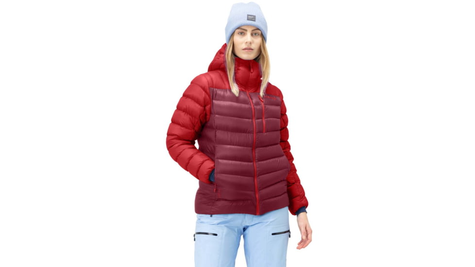 Norrona Lyngen Down 850 Hood - Womens, True Red/Rhubarb, S, 2005-20-5702-S