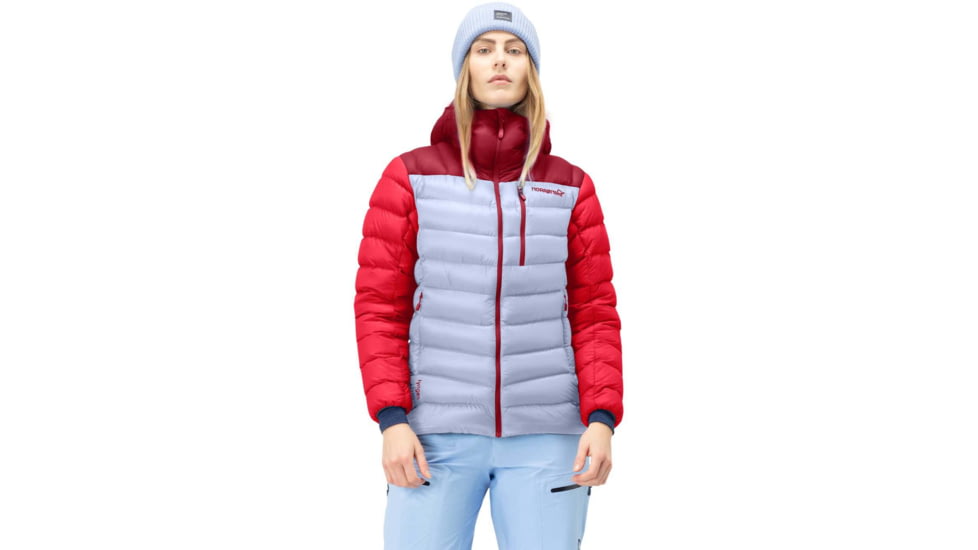 Norrona Lyngen Down850 Hood - Womens, Rhubarb/Serenity, Extra Large, 2005-20-5701-XL