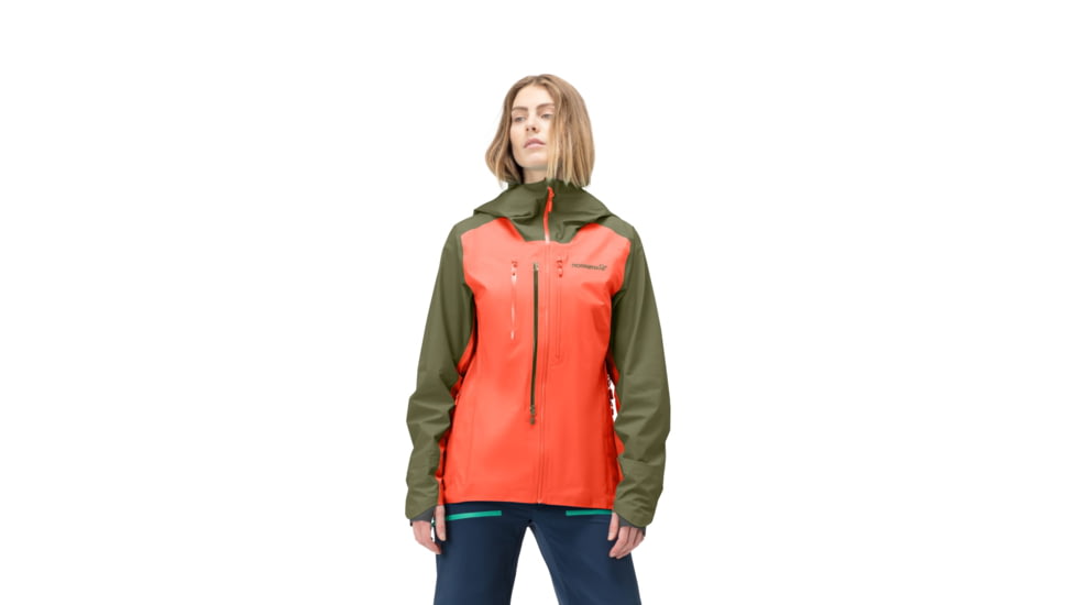 Norrona Lyngen Gore-Tex Jacket - Womens, Olive Night/Orange Alert, Extra Small, 2014-21 3313 XS