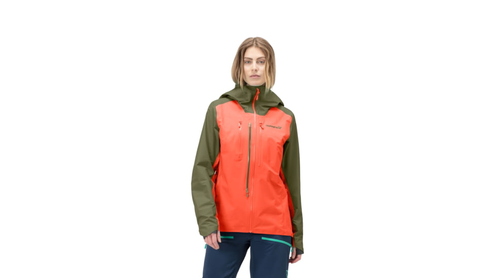 Norrona Lyngen Gore-Tex Jacket - Womens, Olive Night/Orange Alert, Extra Small, 2014-21 3313 XS