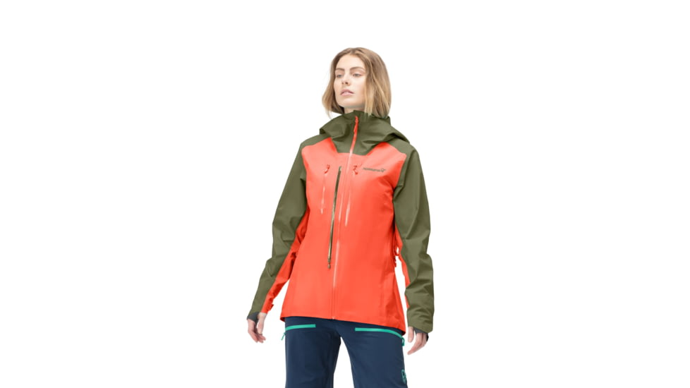 Norrona Lyngen Gore-Tex Jacket - Womens, Olive Night/Orange Alert, Extra Small, 2014-21 3313 XS