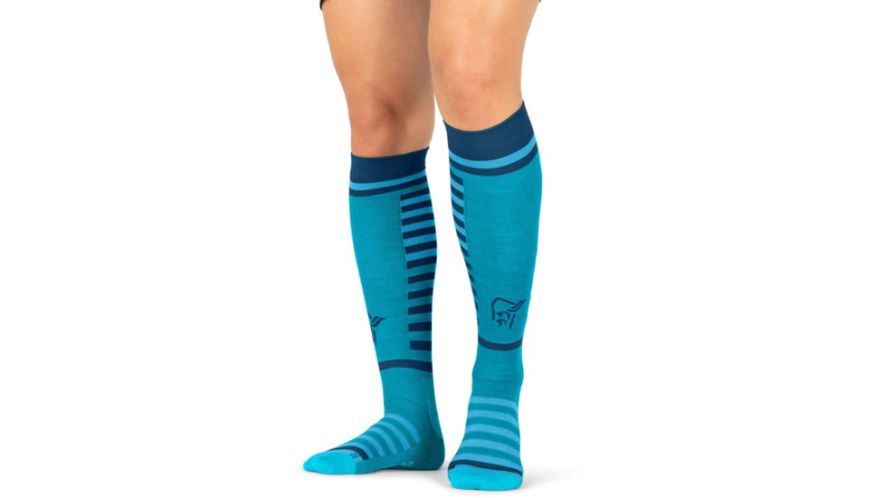 Norrona Lyngen Midweight Merino Long Socks, Hawaiian Surf/Indigo Night, 40-42, 2001-17 6609 40-42