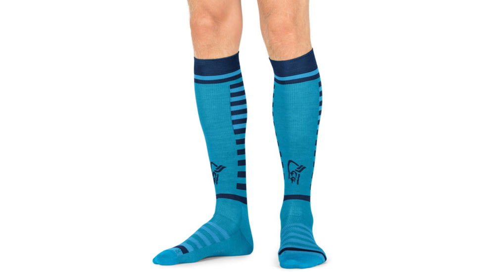 Norrona Lyngen Midweight Merino Long Socks, Hawaiian Surf/Indigo Night, 40-42, 2001-17 6609 40-42